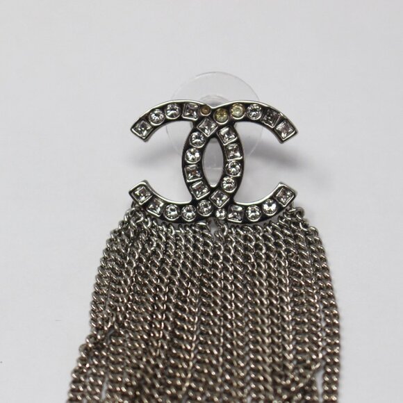 Chanel #N23EXZ Rhinestone Fringe Earrings - Picture 2 of 4